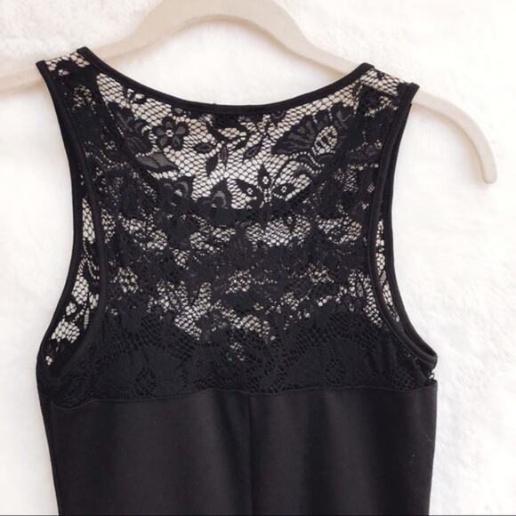 Forever 21 Black Body Con Top Lace Mini Dress - Picture 2 of 11